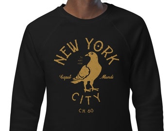 New York City (pigeon) — Retro Premium Unisex organic raglan sweatshirt