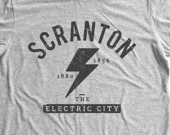 Scranton The Electric City - Dunder Mifflin - The Office Michael Scott and Dwight Schrute — funny, sarcastic parody — Premium Unisex T-shirt