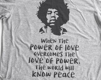 PEACE — The Power of LOVE — Peace quote / classic rock / Retro Unisex T-Shirt