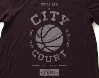 City Court (West 4th Basketball / NYC) — "BRING HEART" classic retro premium unisex T-shirt