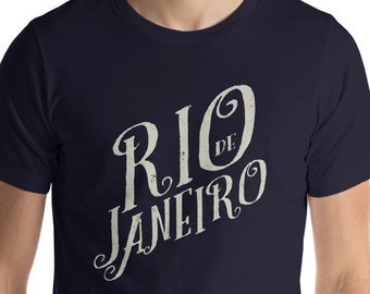 Rio de Janeiro Script — Retro | Vintage-inspired Premium Unisex T-Shirt