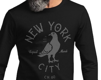 New York City (pigeon) — Retro Premium Unisex Long Sleeve T-Shirt