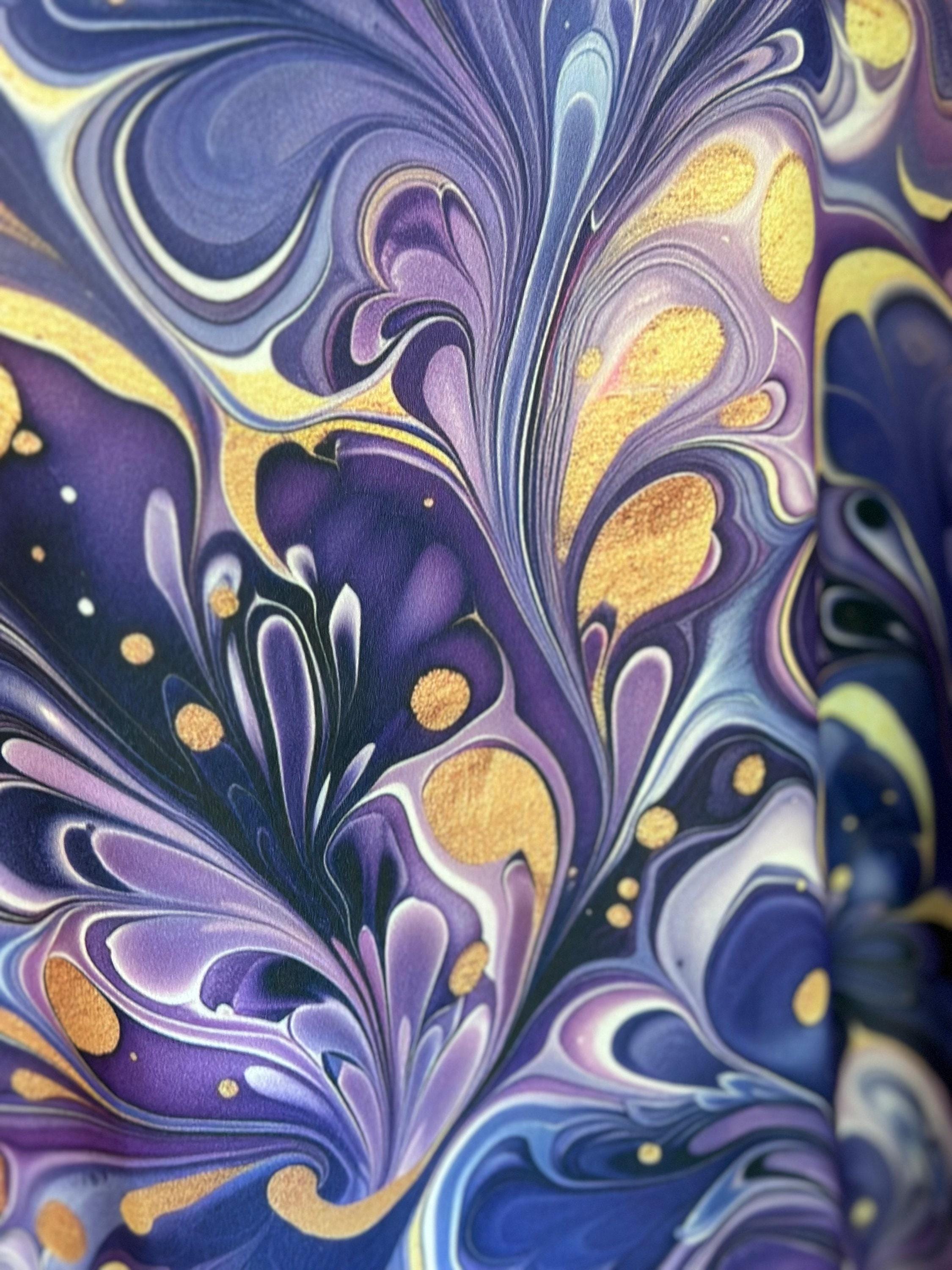 Jewish Prayer Tallit: Purple Swirls Crepe De Chine - Handmade Wool ...