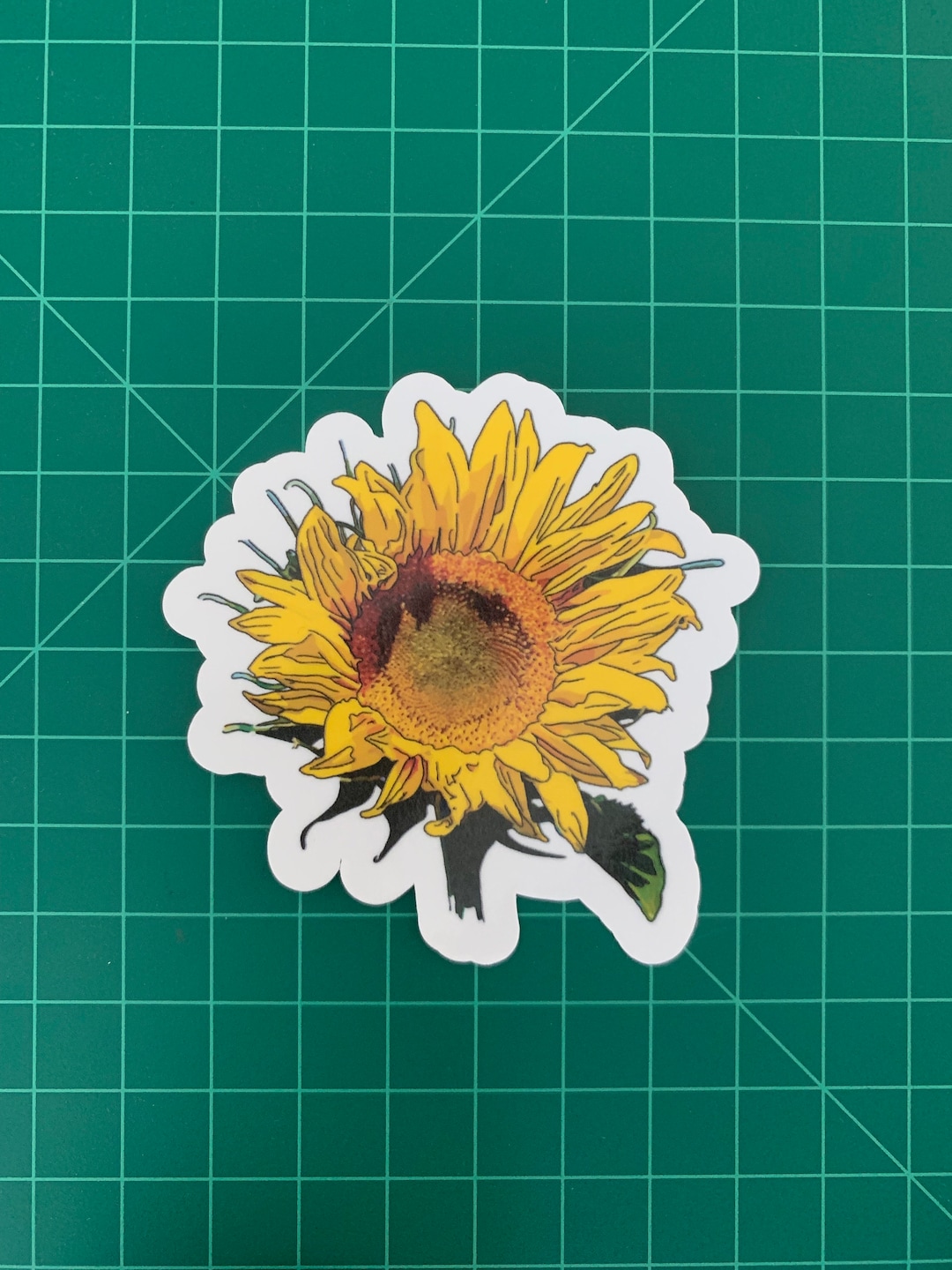 Sunflower Vinyl Sticker - Etsy