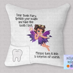 Purple Tooth Fairy Tooth on Pocket DESIGN ONLY
