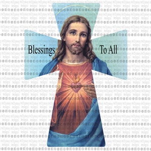 Jesus Sacred Heart Blessings To All Cross Patee DESIGN ONLY