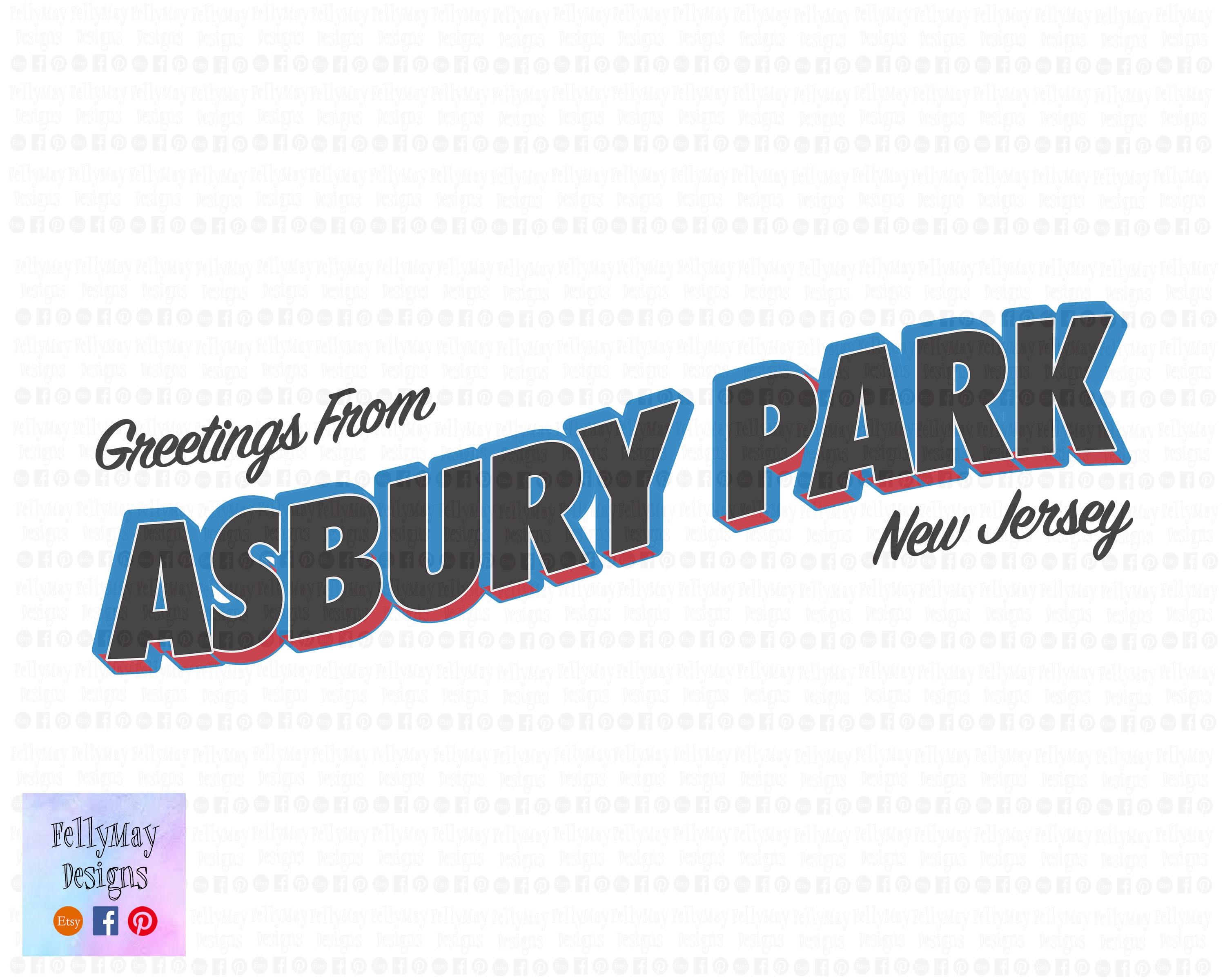 Greetings From Asbury Park NJ SVG ONLY - Etsy