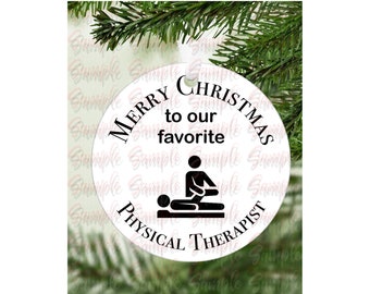 Physical Therapist Glass Ball Christmas Ornament 