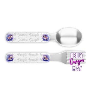 Tan Dragon Blue Starry Background Cutlery Design  DESIGN ONLY