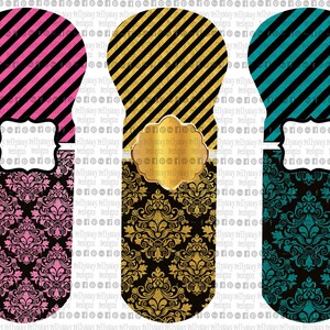 Wine Tote Blank Bundle Pink and Black, Gold and Black, Teal and Black Digital Download