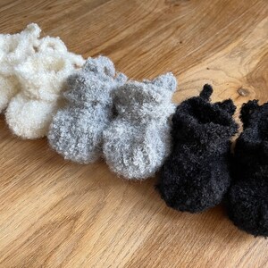 Newborn Booties/ Newborn gift/ Extra soft/ Alpaca boucle yarn/ Light and fluffy