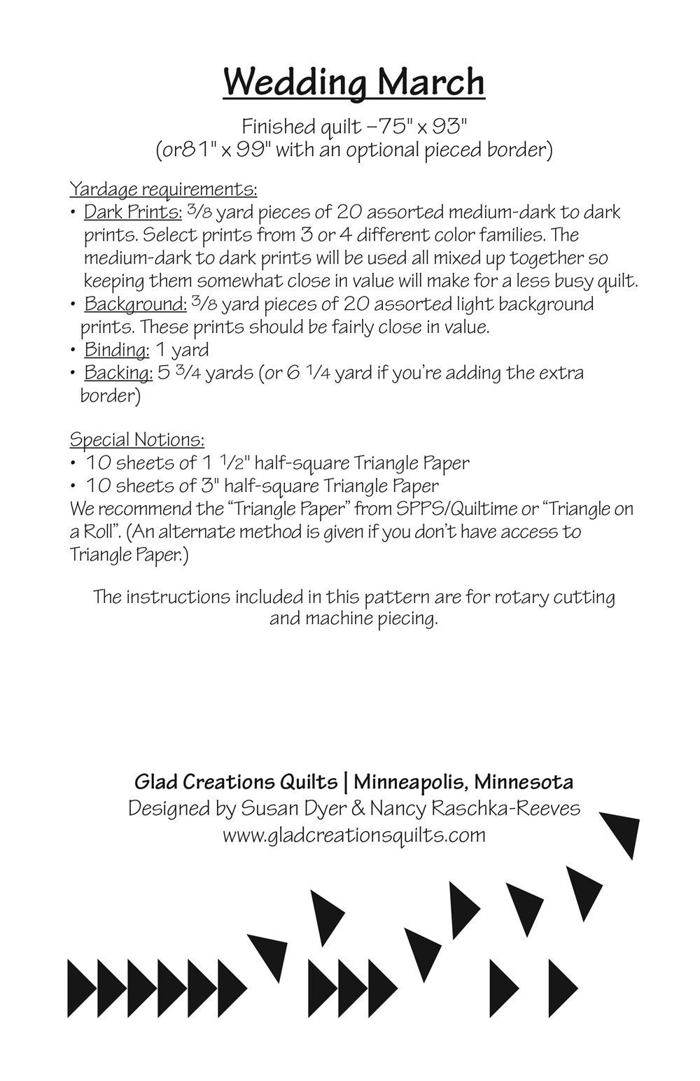 Wedding March Quilt Pattern Printed Pattern Etsy