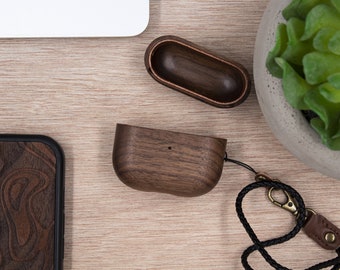 Black Walnut Airpods Case Cover | Earphones Case | Wooderland Wooden Case