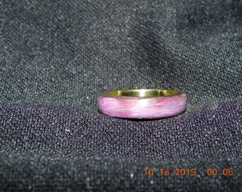 Purple bentwood ring made from walnut with brass inlay US Size 10.75