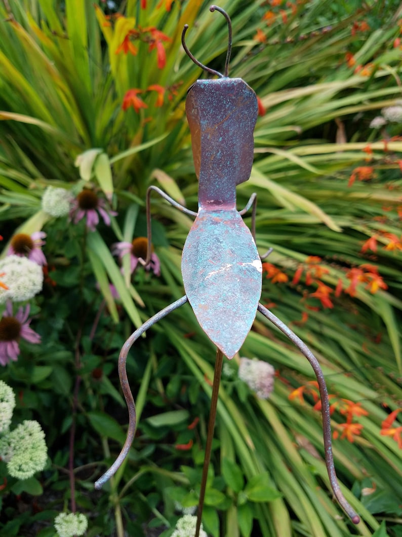 Praying Mantis Copper Metal Yard Art Yard Art Sculpture Etsy