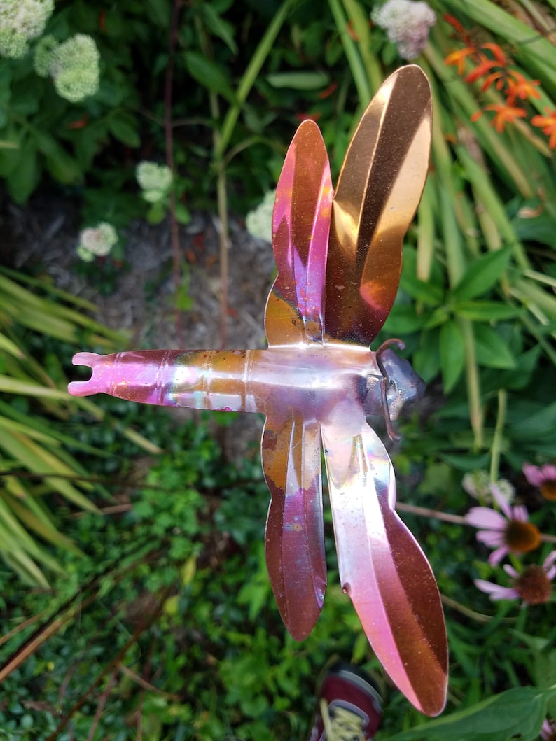 Copper Dragonfly Copper Metal Yard Art Yard Art Sculpture Etsy