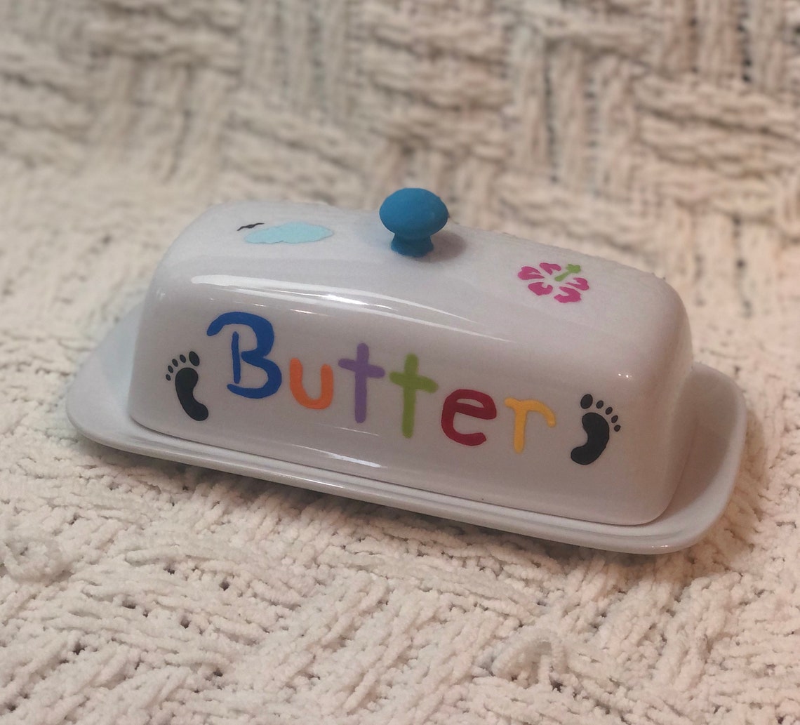HandPainted Decorative Butter Dish Etsy