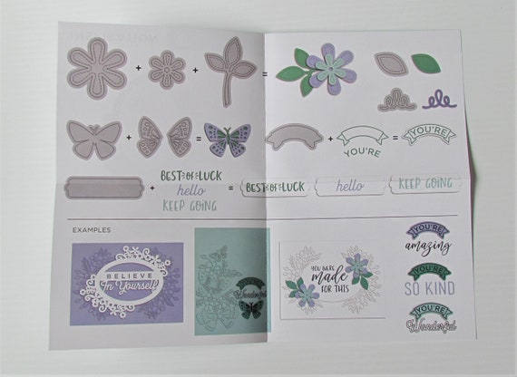 Diamond Sentiments clear stamp and die set