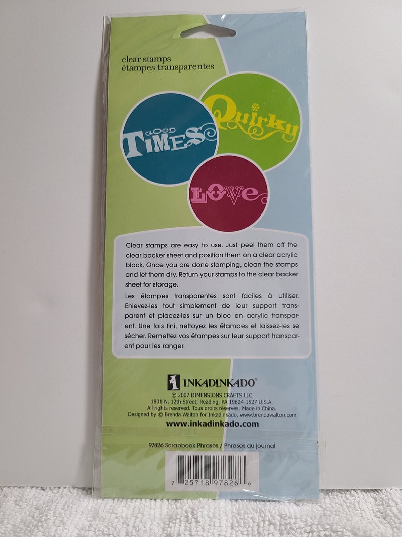 Inkadinkado Scrapbook Phrases stamps
