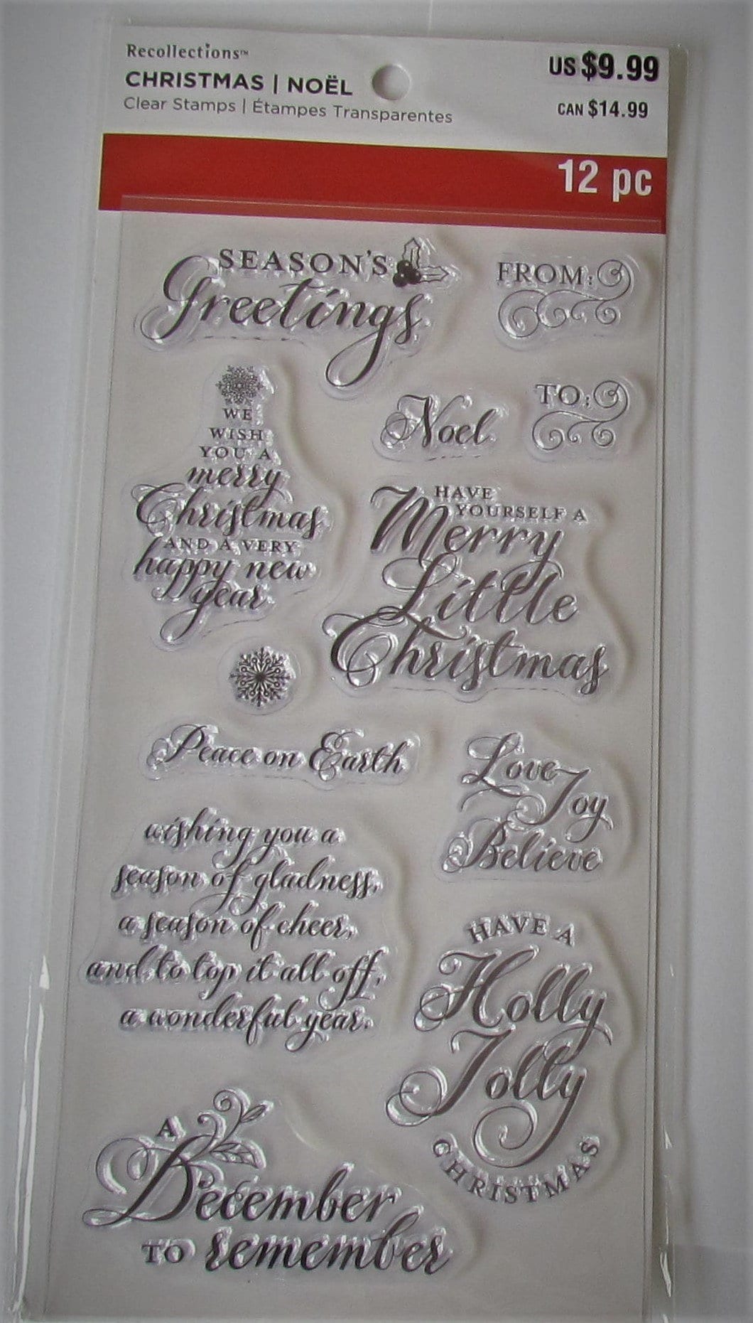 Recollections Christmas Clear Stamps Etsy
