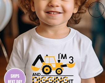Construction Birthday Shirt | I'm Digging It Birthday T-Shirt | Truck Kids Birthday Shirt