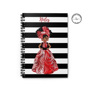 Notebook | Journal | Black Woman | Afrocentric | Ankara Dress