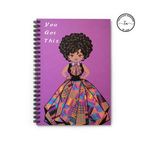 Notebook | Journal | Black Woman | Afrocentric | Ankara Dress