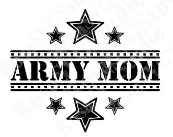 Army Mom SVG, Patriotic Design (Digital Download)