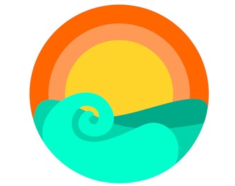 Summer Beach Waves SVG, PNG, JPG (Digital Download)