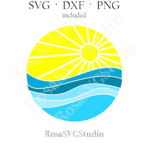 Summer vibes svg, Sunset svg, Sunrise svg, Sun svg, Beach svg, Wave svg, Summer svg