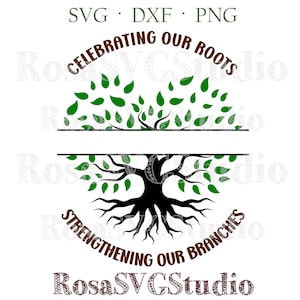 Family reunion svg, family tree svg, family split monogram svg, family tree wall art, our roots run deep svg