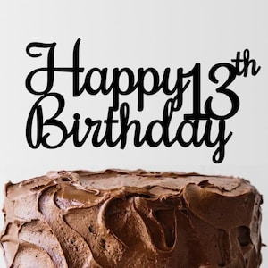 13th Birthday Cake Topper svg, Joyeux 13th Birthday svg