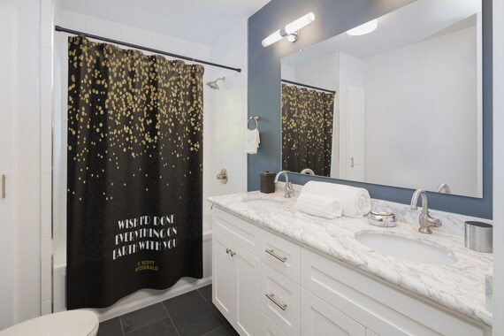 Home Living Bath Mats Rugs F Gatsby Bathroom Black And Gold Bath Mat The Great Gatsby Quote Bath Mat Scott Fitzgerald Black Bathroom Decor Art Deco Bathroom