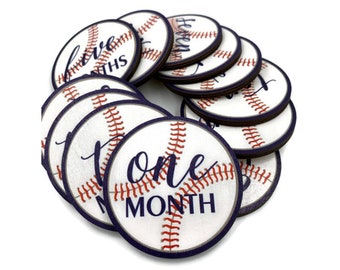 Wood BASEBALL BABY MILESTONES -  Milestone Circles - Laser Cut Wood - Baby Month Signs - Baby Shower Gift - Babies