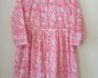 Indian Cotton Dress, Summer Dress,Boho Dress, pocket dress,long dress, block print dress,gift For her