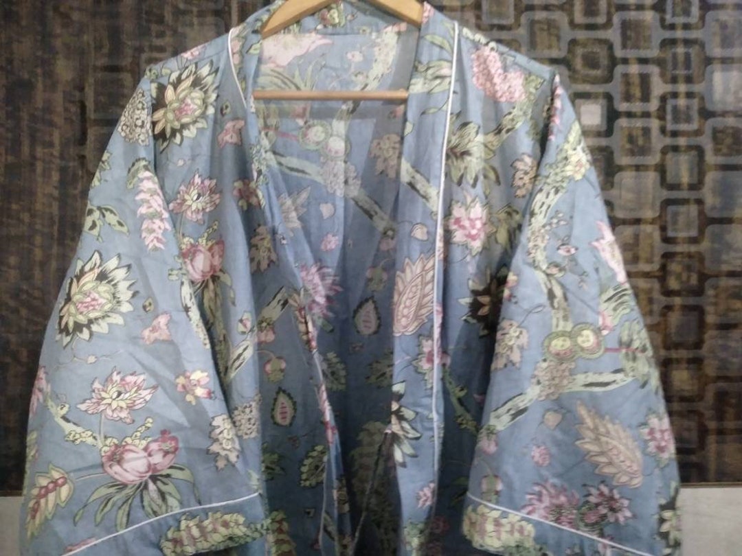 India Kimono Robe Long Kimono Dress Women Kimono Dress - Etsy