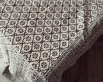 indiano fatto a mano Handblock kantha trapunta ,kantha copriletto, coverlet, gettare Bedcover taglia Regina
