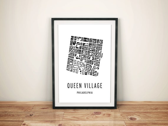 Queen Village Philadelphia Map Queen Village Philadelphia Neighborhood Map | Etsy