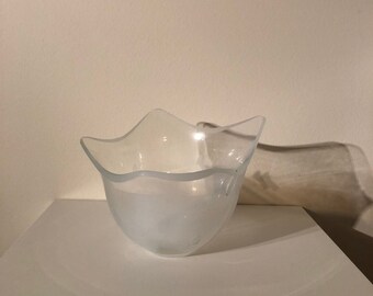 Handblown Art Glass Bowl, white