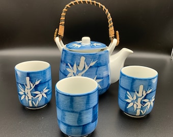 Porcelain tea set Ceramic tea set Asian teapot/3 cups Japanese tea set