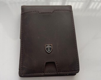 TRAVANDO Men's Wallet Dark Brown Leather Wallet