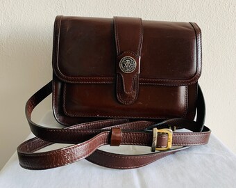 Vitello Men's Shoulder Bag Genuine Leather Brown Purse