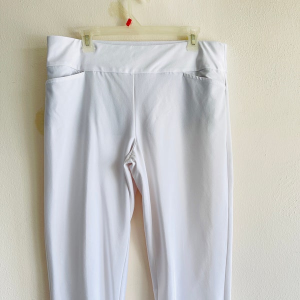 TAIL white pants Elastic pants White women's pants High waist pants White pants size 16 Plus Size Pants, Maxi pants, Oversize Pants