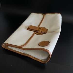 MUNDO DE CAZA Allwleather Tarjeta de crédito Cartera hecha en Francia Cartera grande vintage Clutch blanco/marrón