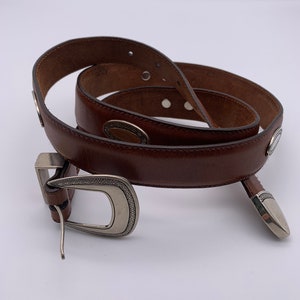 Men's belt Brown genuine leather belt Vintage belt Men's accessory Brown classic belt Formal suit belt L size belt image 1