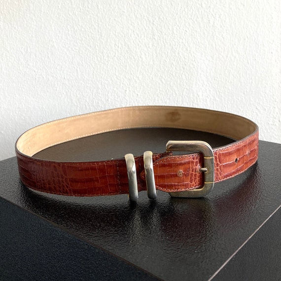 GALAPAGOS Men's Belt Brown belt made in Italy Lea… - image 10