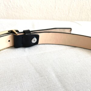 AUSTRALION Women's Belt Genuine leather belt Black real leather belt Gold/crystal plaque belt size L image 5