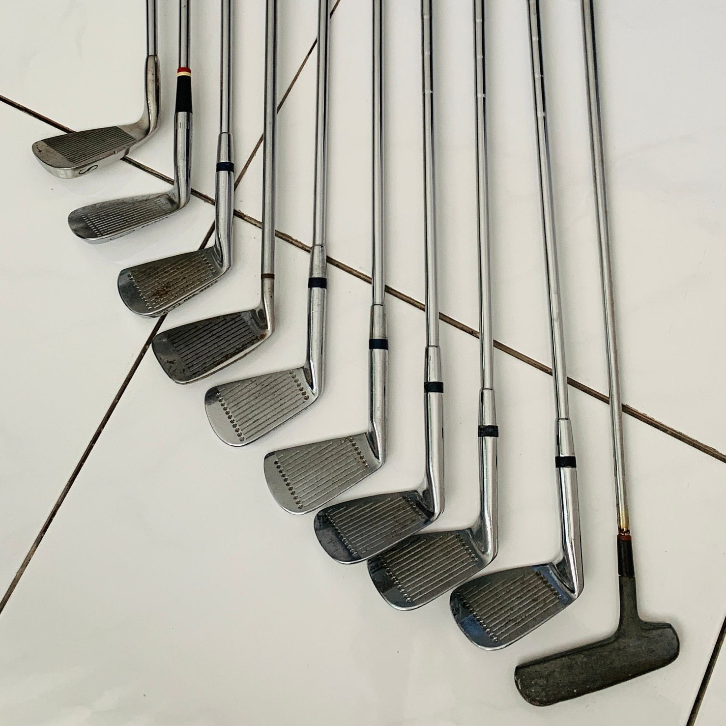 Vintage 10 Metal Shaft Golf Clubs Second Life Golf Clubs Mix of