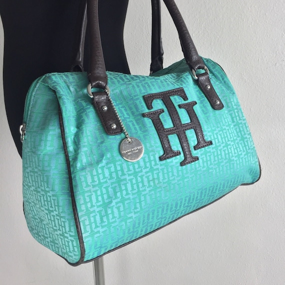 Buy Tommy Hilfiger Shoulder Bag Women s Hand Bag Green Canvas