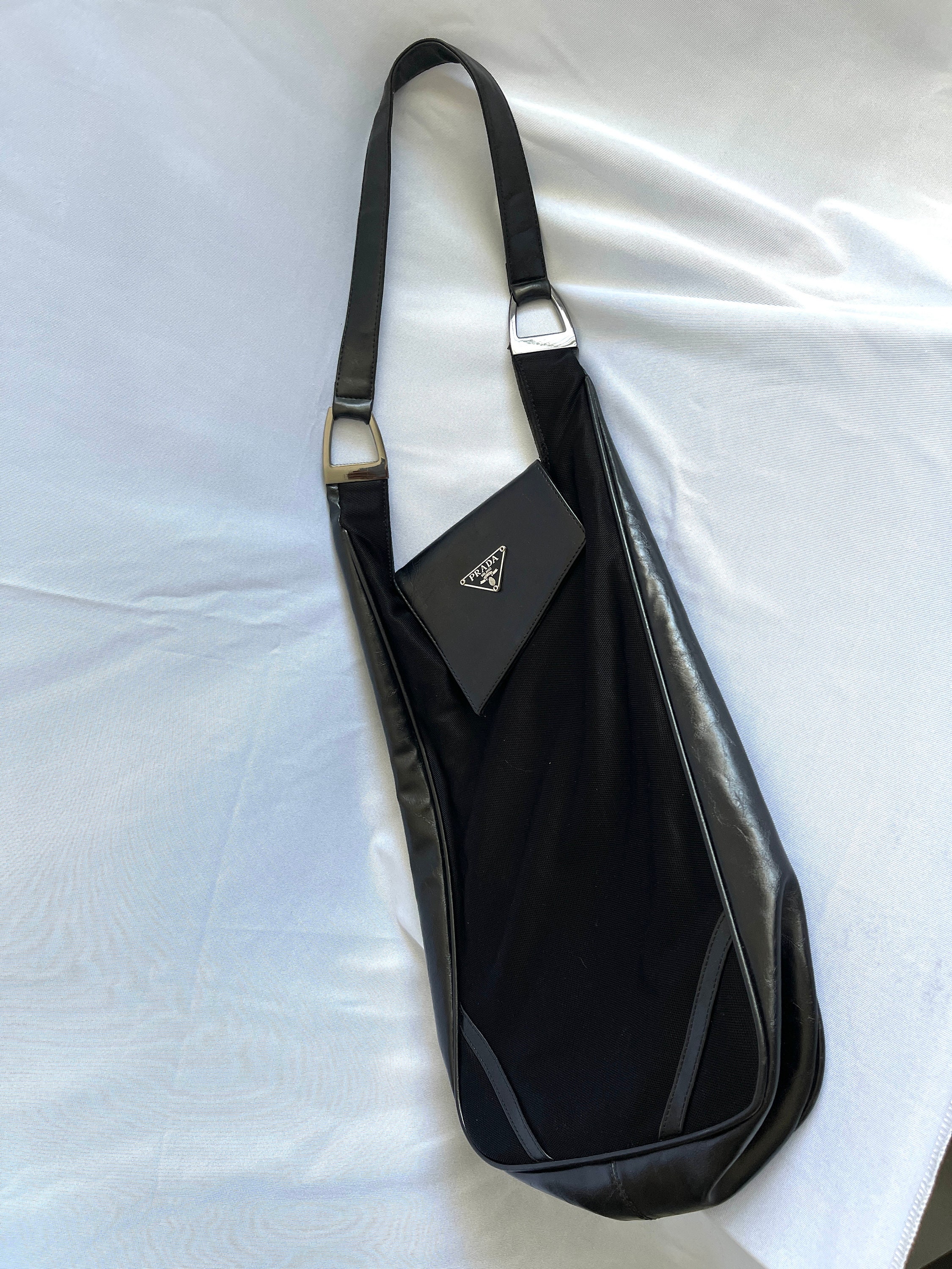 PRADA Black Vernice Gaufre Chain Shoulder Bag | eBay